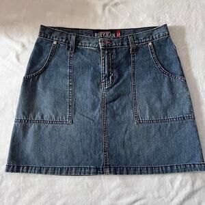 Roxy Jean quiksilver Juniors size 13 denim mini skirt Y2K